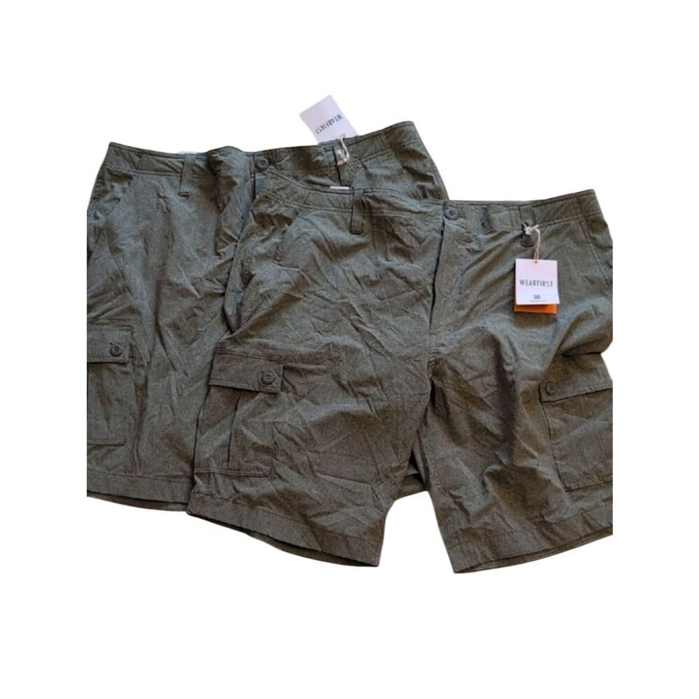 Lot Of 2 NWT Wearfirst Cationic Cargo Shorts Olive Green Size 40